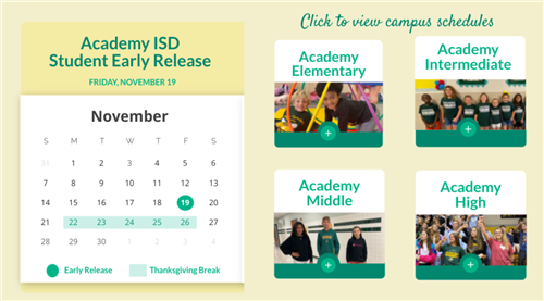 AISD Early Release Scedule